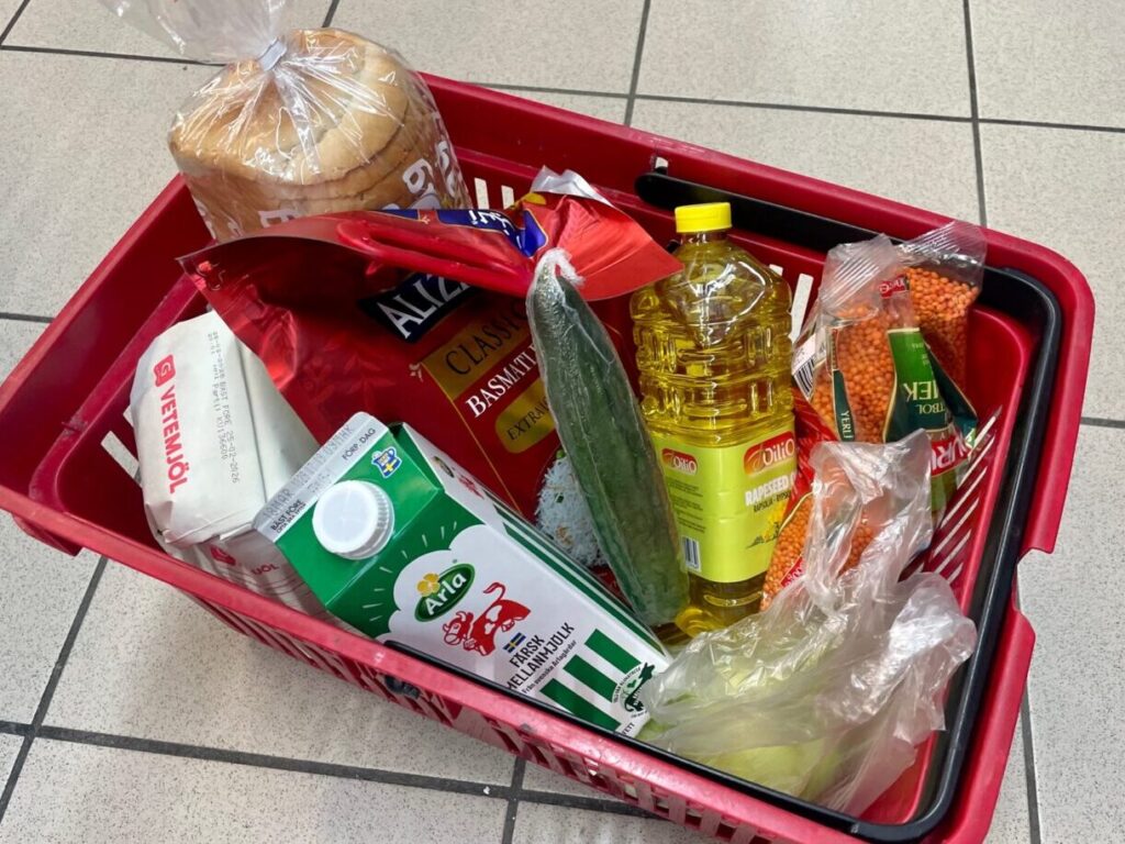 varukorg med mat