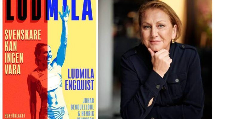 Ludmila Engquist, på bild och så boken om henne bredvid.