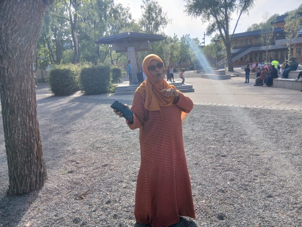 Somalisk kvinna i hijab.