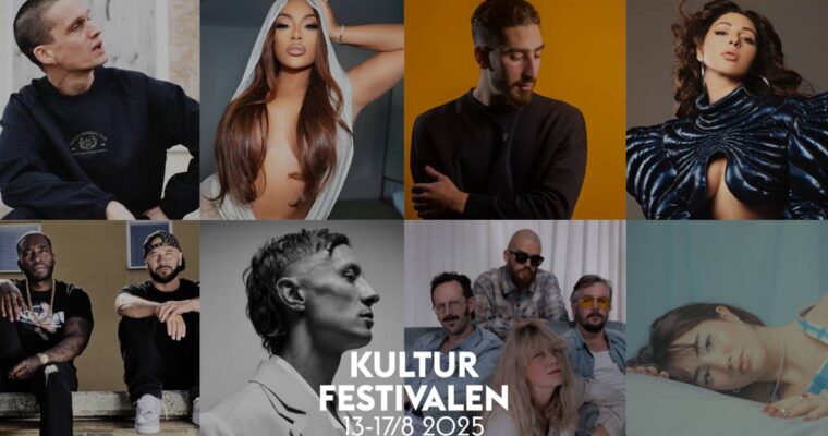 Ett collage av flera artister under festivalen.