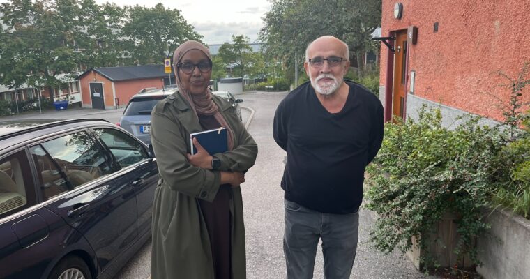 Två hyresgäster på Hjulsta backar.