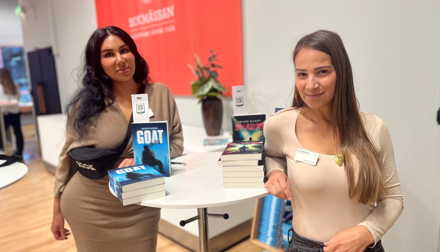 Melody Farshin och Seluah Alsaati på bokmässan i Göteborg