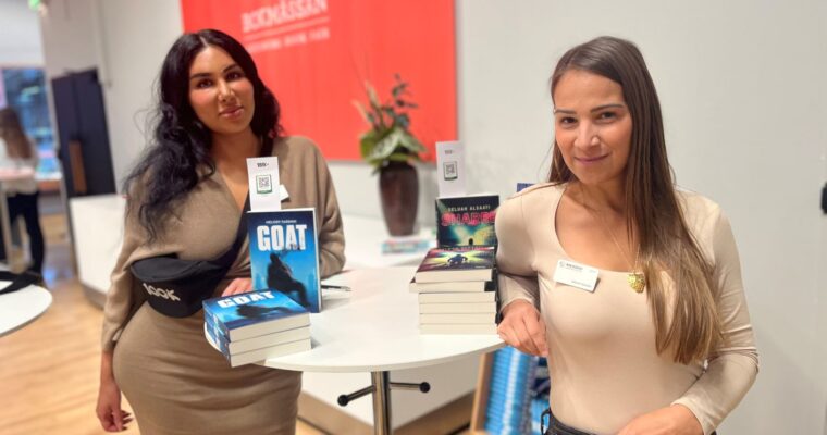 Melody Farshin och Seluah Alsaati på bokmässan i Göteborg