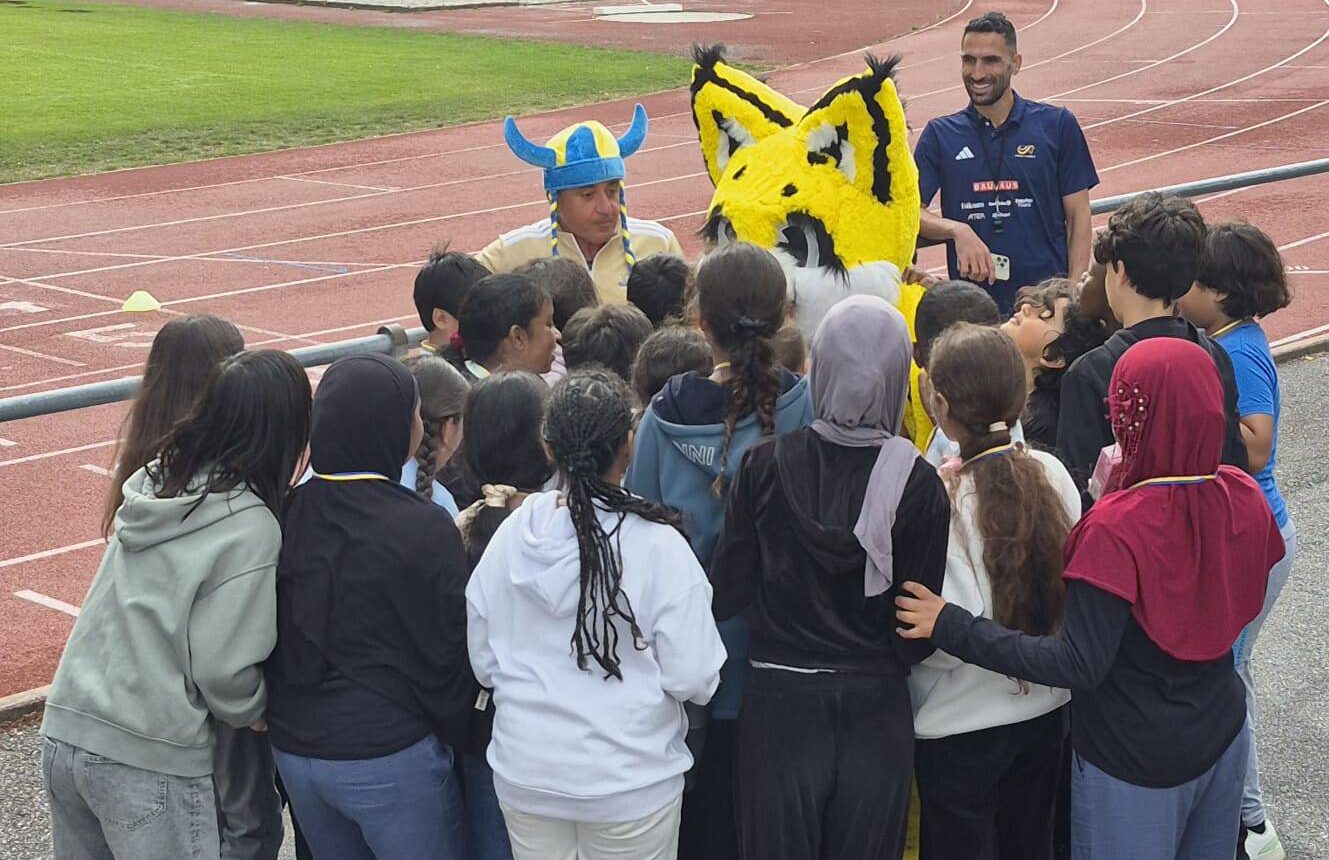 Barn som deltog i Lilla Finnkampen på Spånga IP.