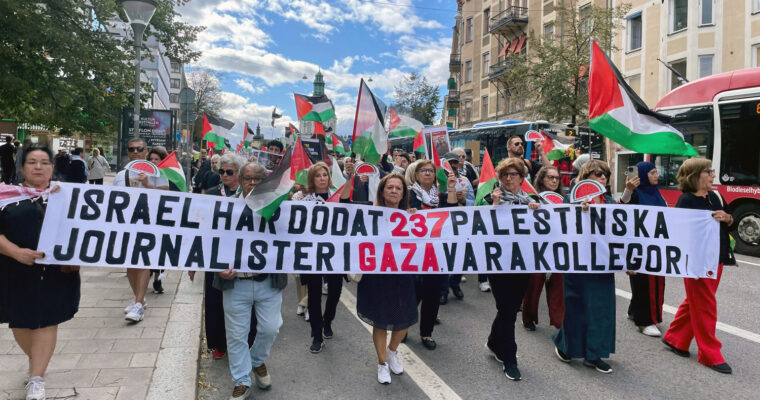 Demonstration för Palestina i Stockholm, augusti 2025