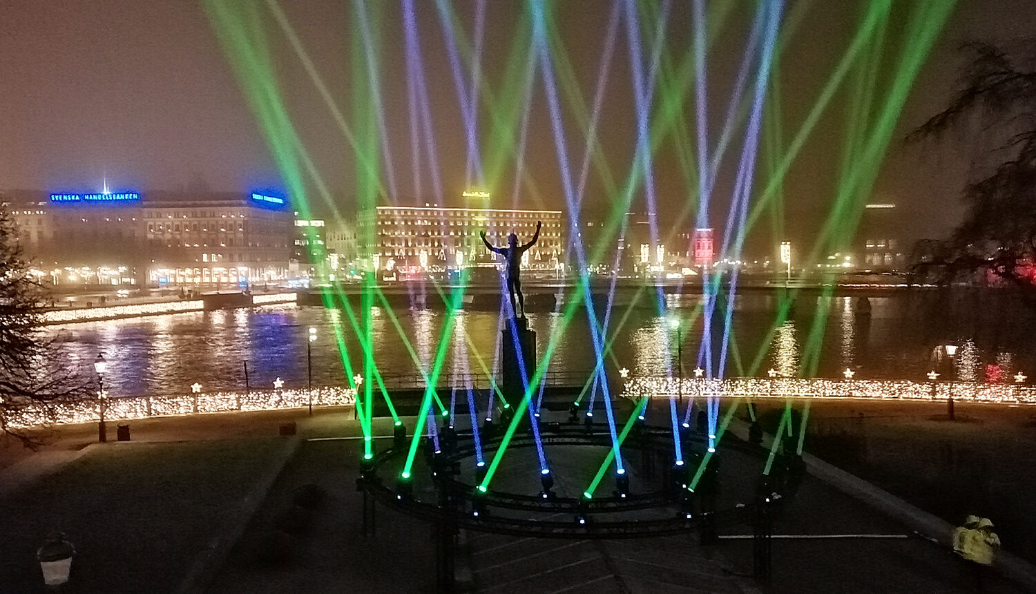 Ljusinstallation i Stockholm under Nobel Week Lights 2021