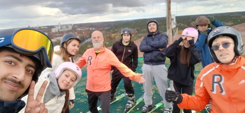 En selfie på alla åkare.