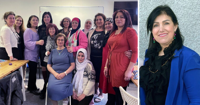 Hero Rashid och några av kvinnorna i Tensta Hjulsta Kvinnocenter