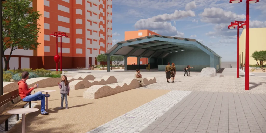 Visionsbild över Akalla torg