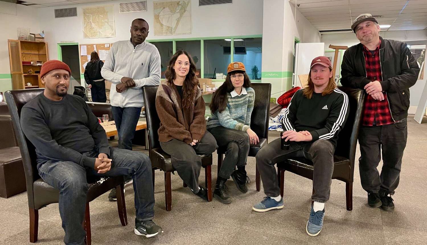 Mustafa Ahmed, Michael Otabbong, Marylou Musat, Lisa Tolf, Karl Forsman och Magnus Gyllenberg från Fryshuset.