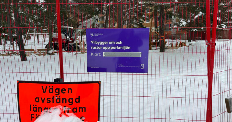 Avspärrningar runt Nidarosparken i husby