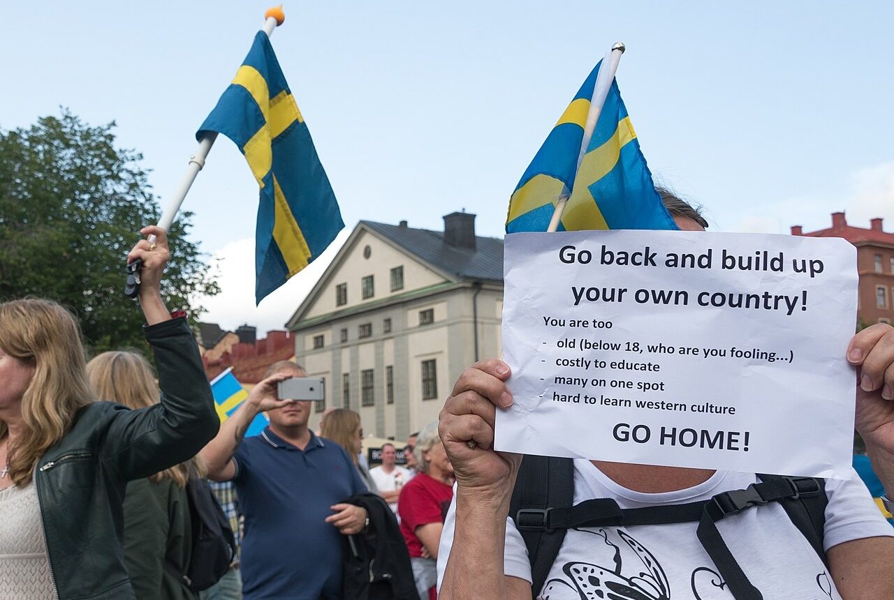 Arkivbild från högerextrem demonstration 2017.