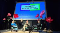 Karin Pettersson, Andreas Cervenka och Agri Ismail i samtal under Rinkeby Bokfestival 2025.