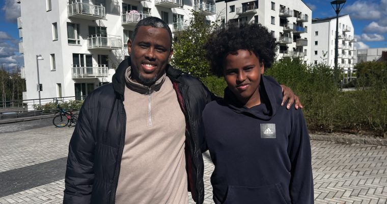 Cabas Hussein tillsammans med sonen Bashir.