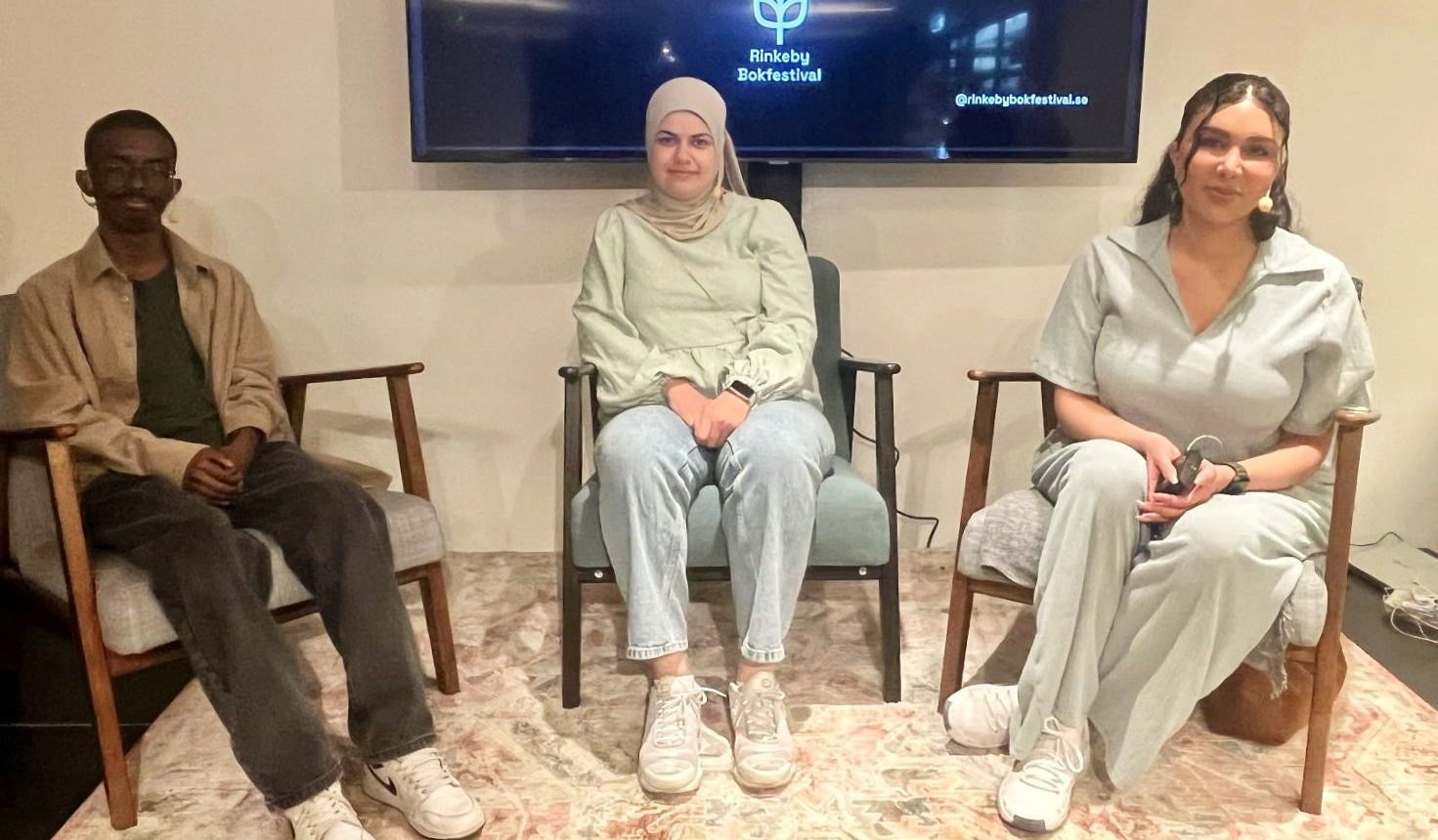 Abdinasir Ali Shire, Nora Khalil och Melody Farshin.
