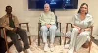 Abdinasir Ali Shire, Nora Khalil och Melody Farshin.
