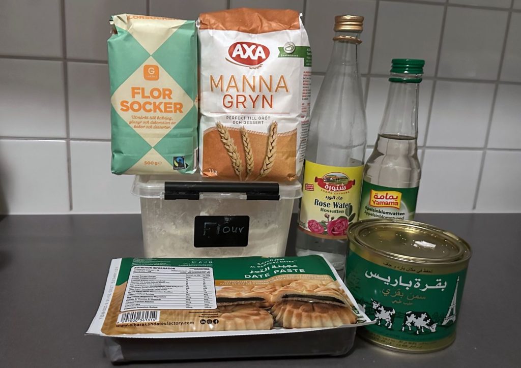 Ingredienser för maamoul