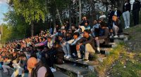 Fullsatt på Knutby BP på fredagskvällen.