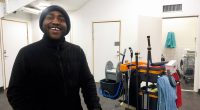 Hussein Hassan Nor i bottenvåningen av Rinkeby Folkets hus.