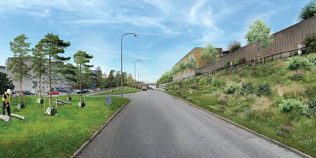 Visionsbild över Hagstråket från Stockholms stad.