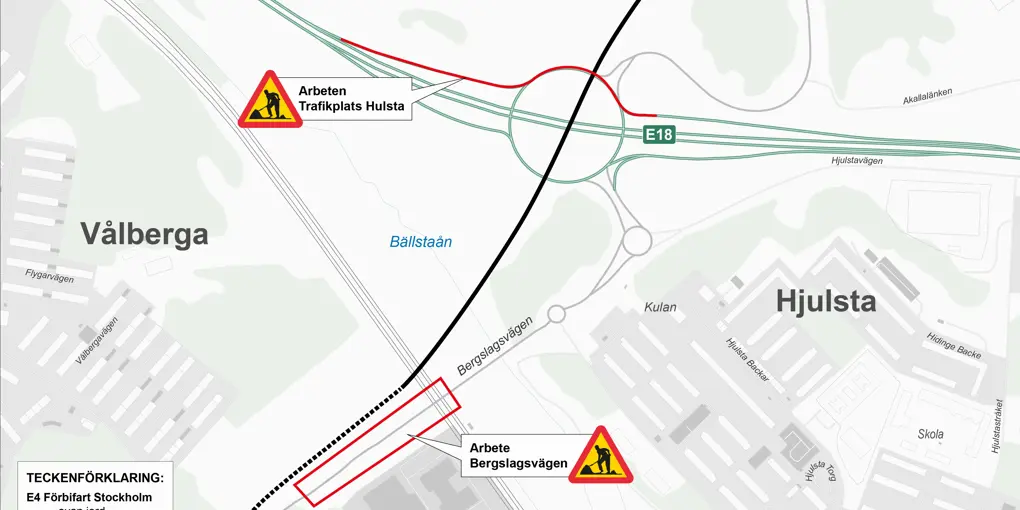 Karta trafikplats Hjulsta
