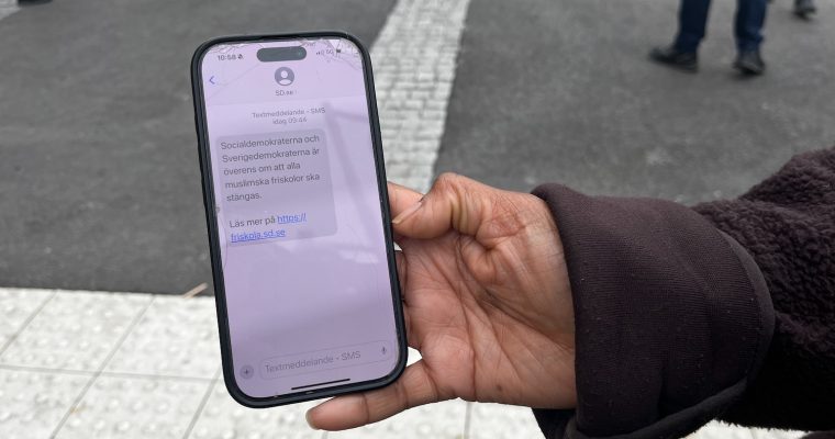 Bild på SD:s sms-utskick